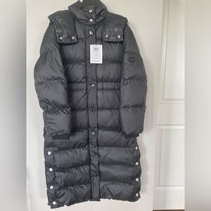 NWT COACH Women’s Long Puffer Down Coat Black Size XS Chest 42in, Length 43in